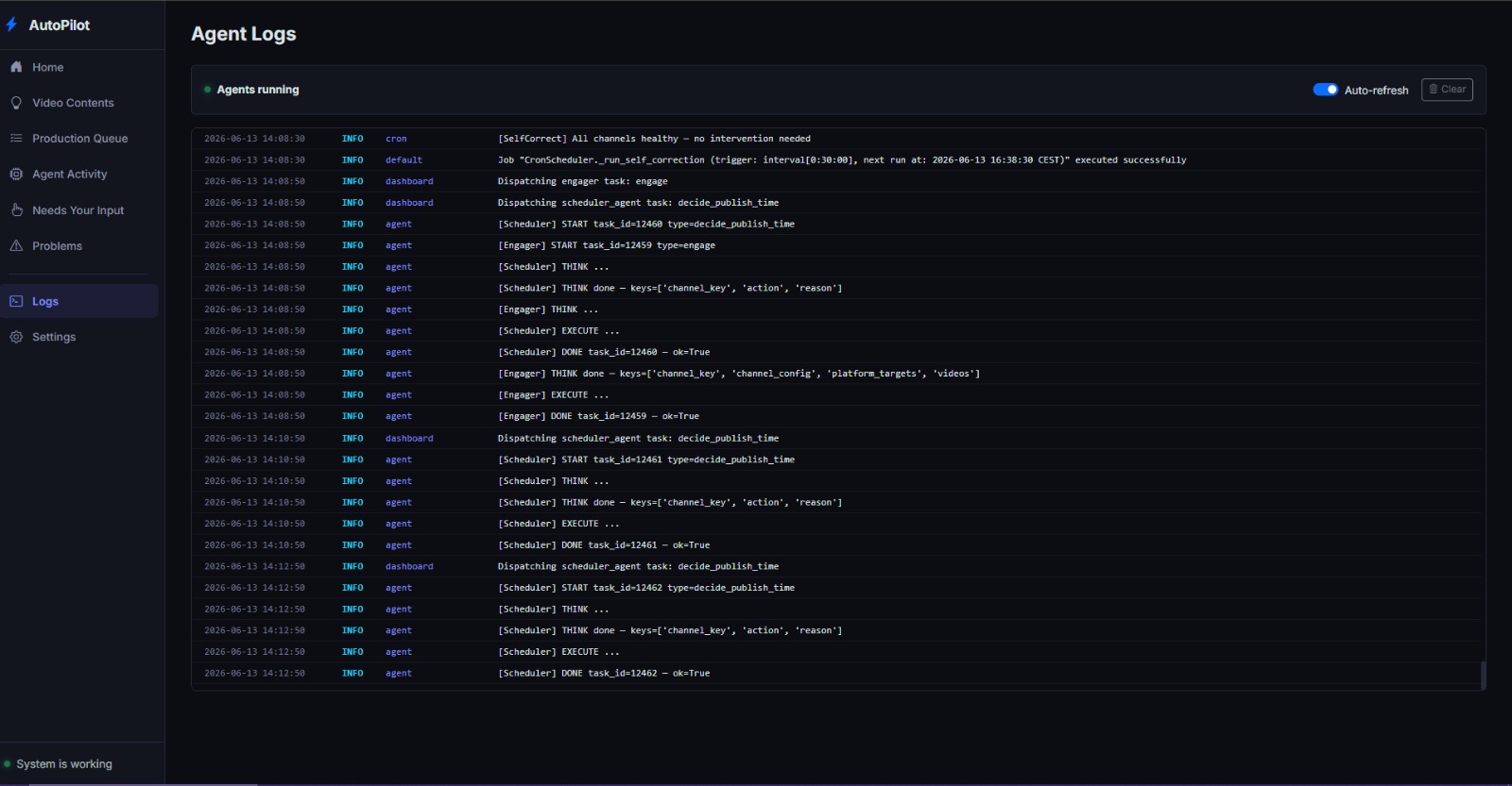 Agent logs